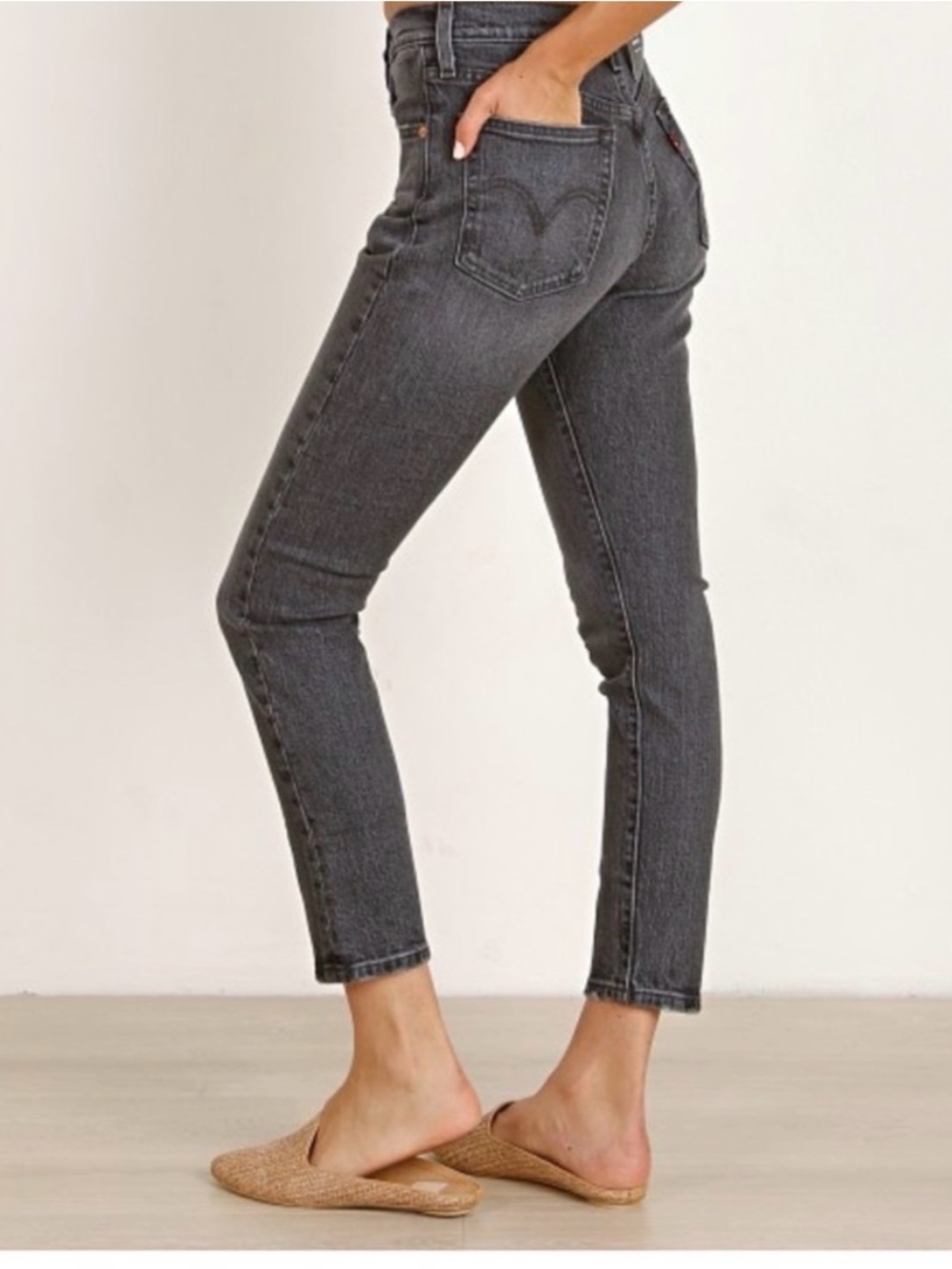 Levi's 501β S Skinny Button Fly Jeans Coal Black Grey Sz 30 NWT
